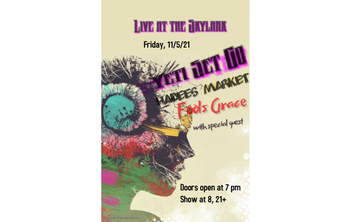 Yeti Set Go! on November 5th at The Skylark Tickets Skylark Cafe and Club