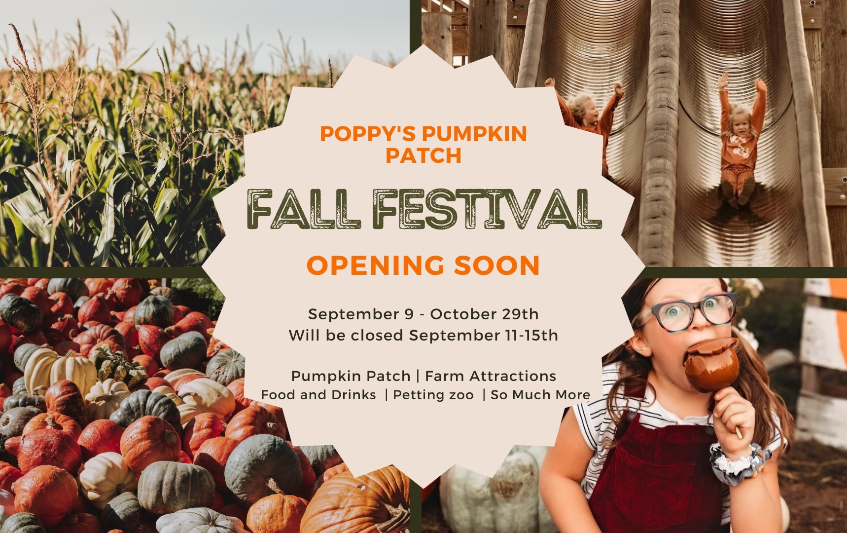 2023 Fall Festival at Poppy’s Tickets Poppy’s Pumpkin Patch