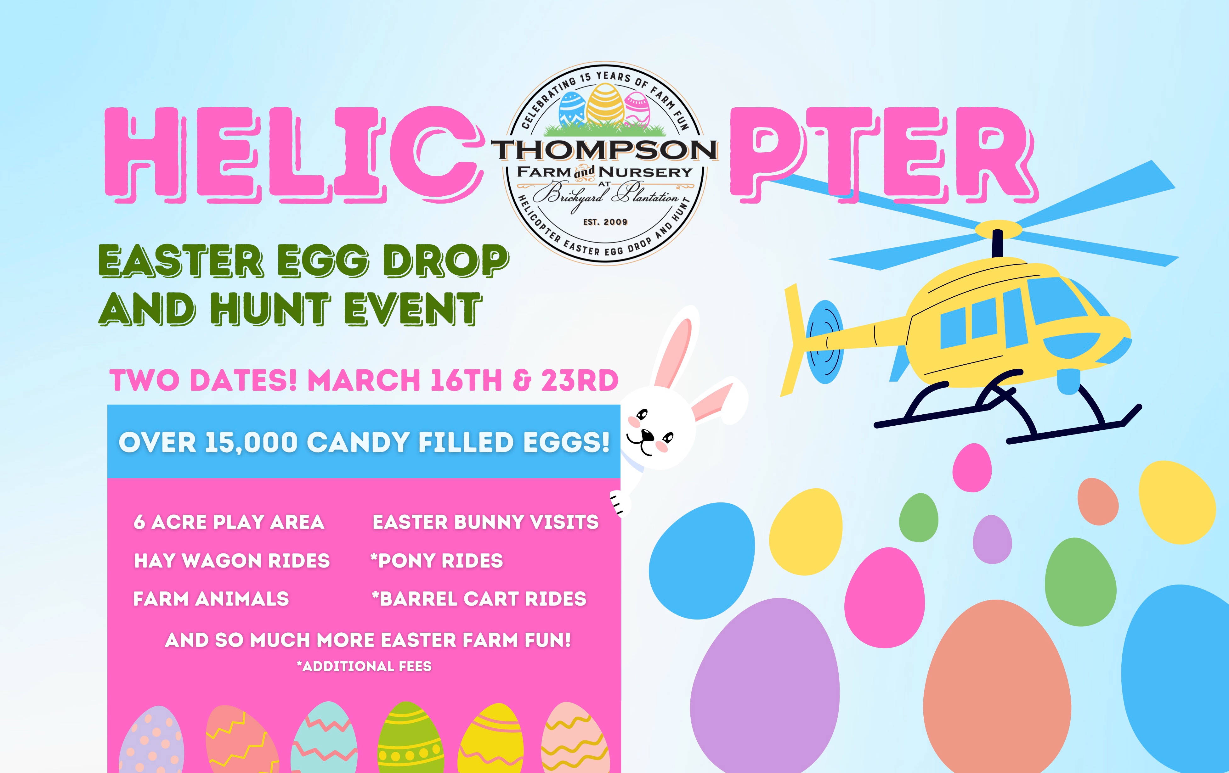 11th Annual Helicopter Easter Egg Drop and Hunt Event at Thompson Farm