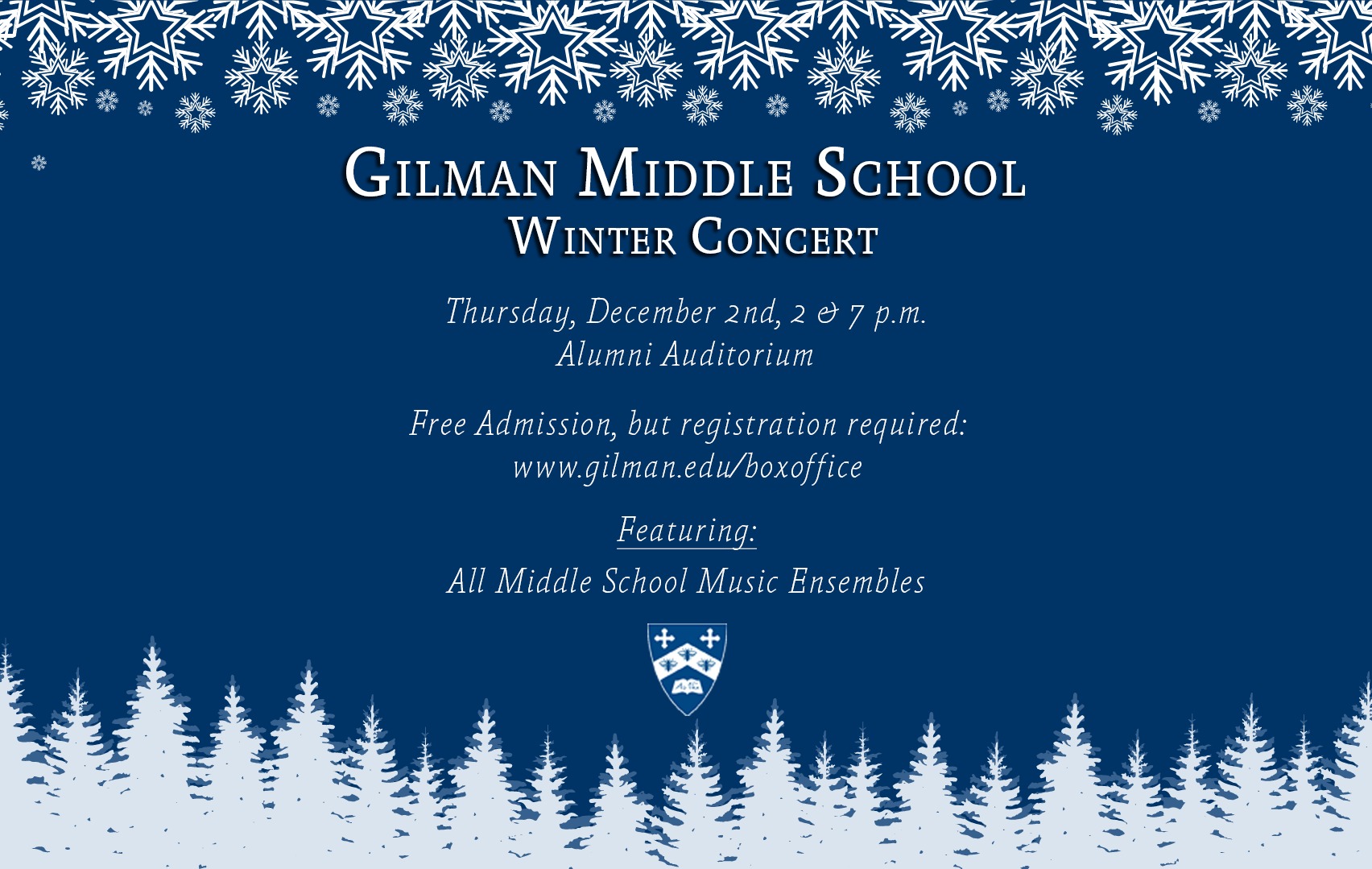 Gilman Middle School Winter Concert Tickets Gilman School Box Office
