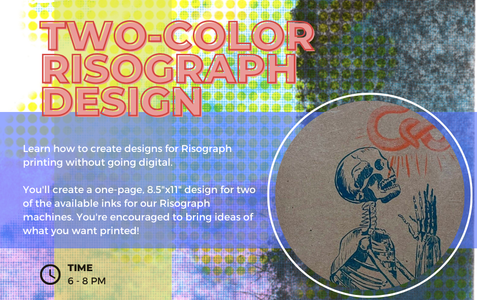 2-Color Risograph Design on Paper Tickets | Push/Pull