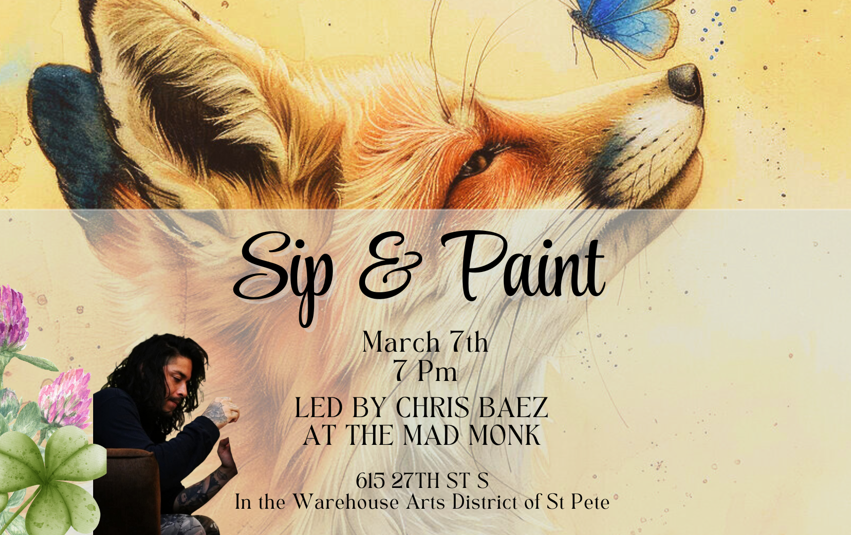 Fox Sip Sip and Paint. Fox and Flutter Tickets | 13 Moons Alchemy