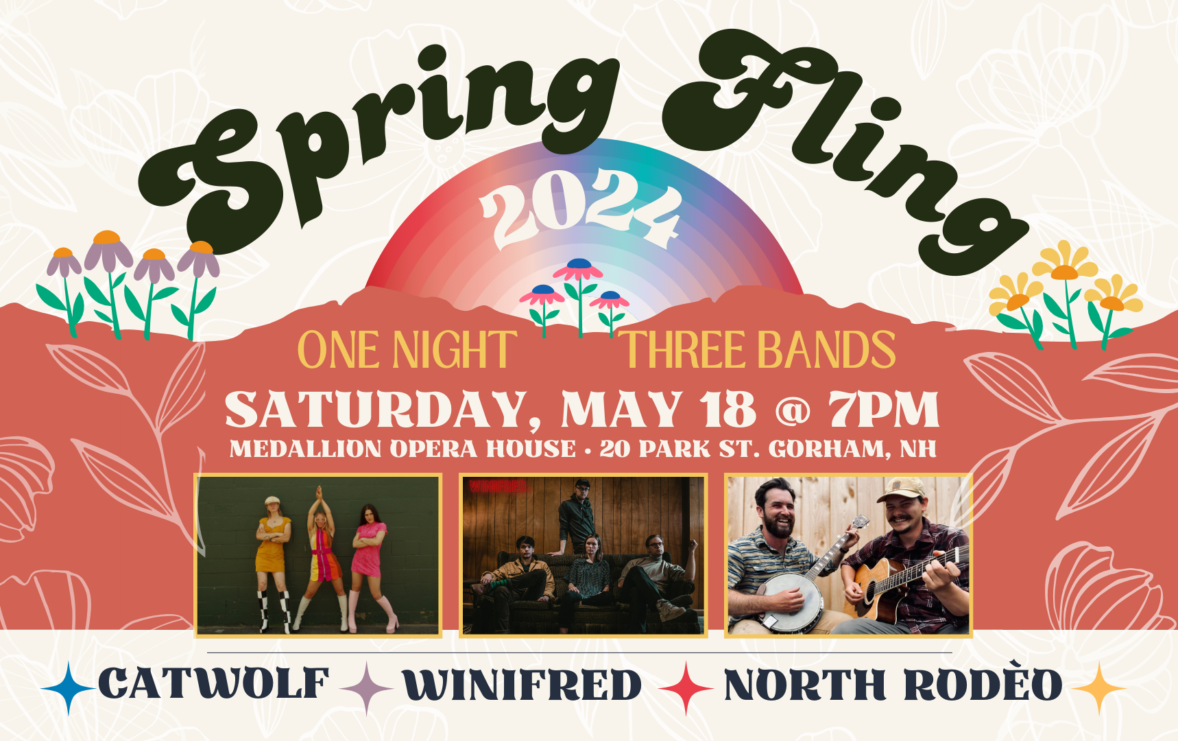Spring Fling feat. CATWOLF + Winifred + North Rodèo Tickets | MEDALLION  OPERA HOUSE, INC.
