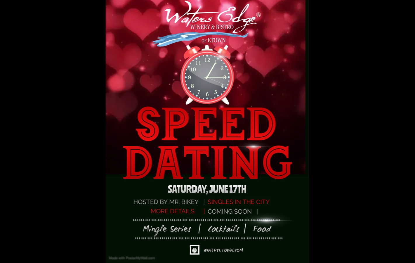 Speed Dating Tickets Waters Edge Winery & Bistro of Etown