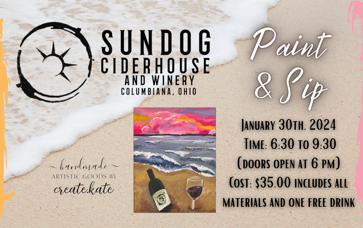 January 2024 Paint & Sip Tickets | SUNDOG CIDERHOUSE AND WINERY