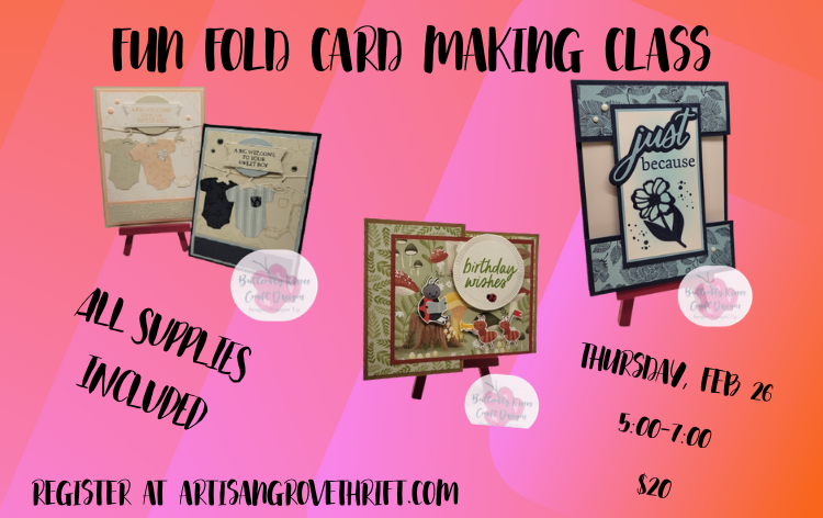 Fun Fold Cardmaking Class Tickets | Artisan Grove Thrift LLC